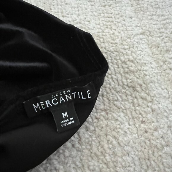 J. Crew Mercantile Black Velvet Faux Wrap Long Sleeve Blouse Top M - Picture 2 of 12